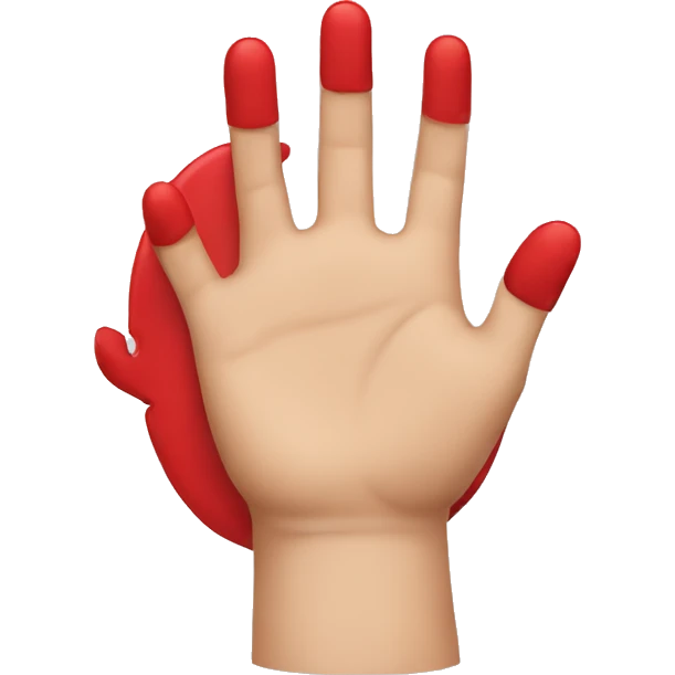hand with red tablet emoji