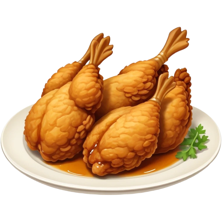Plate of deep fried jidori chicken emoji