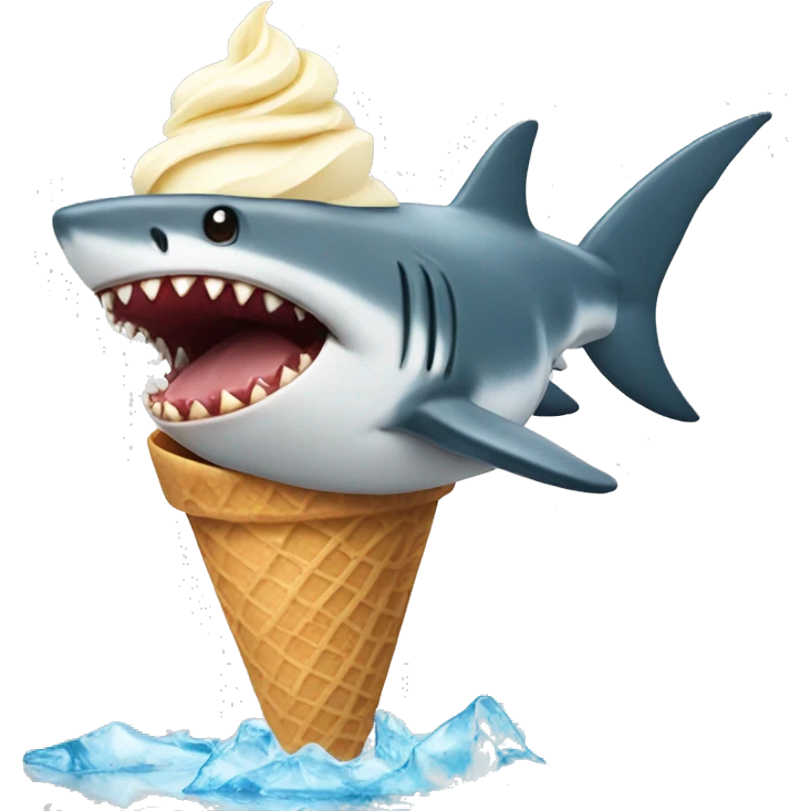 Shark eating ice cream emoji