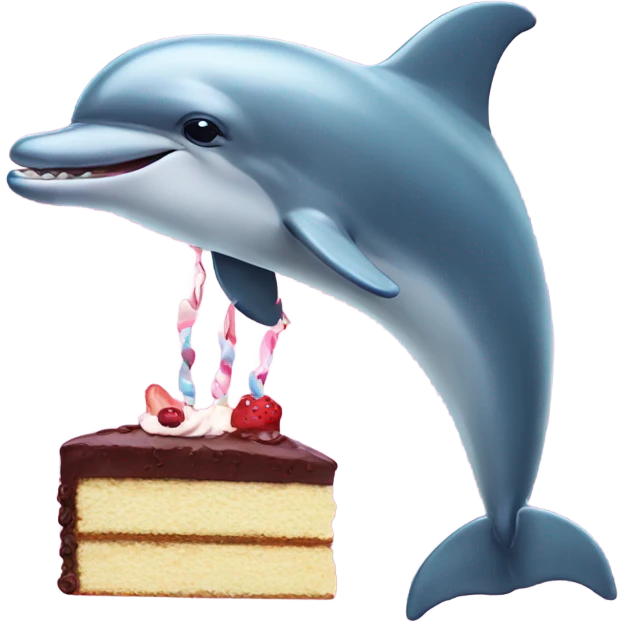dolphin eating cake emoji