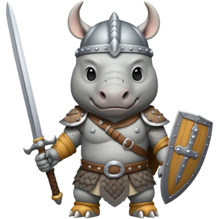 rhino with viking helmet and sword emoji