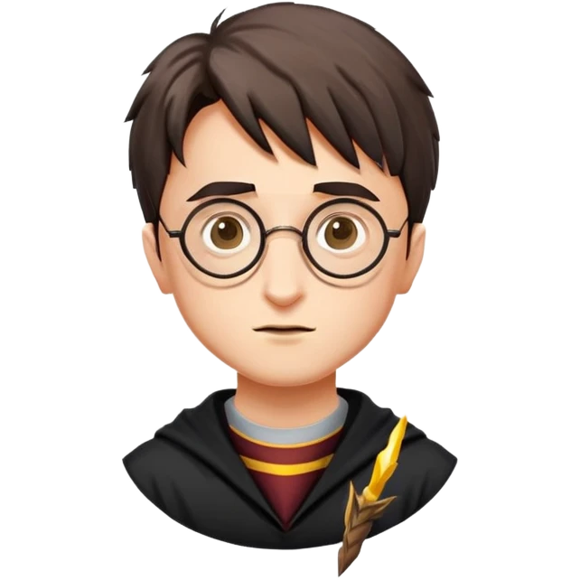 Harry Potter with round glasses and lightning scar emoji