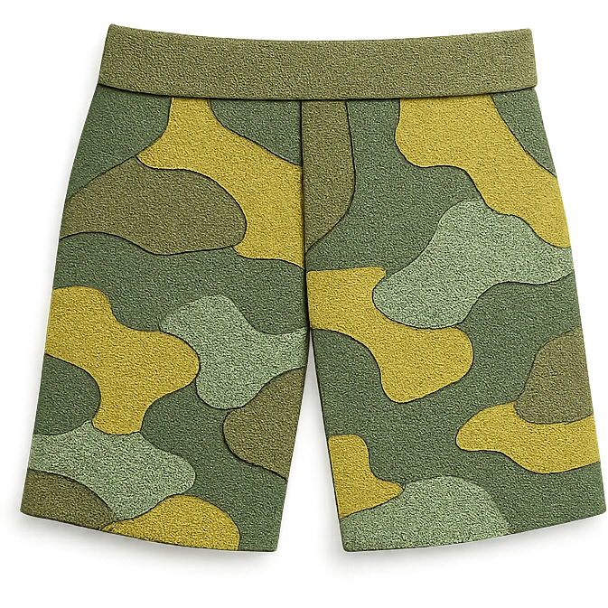 paper craft style camo shorts emoji