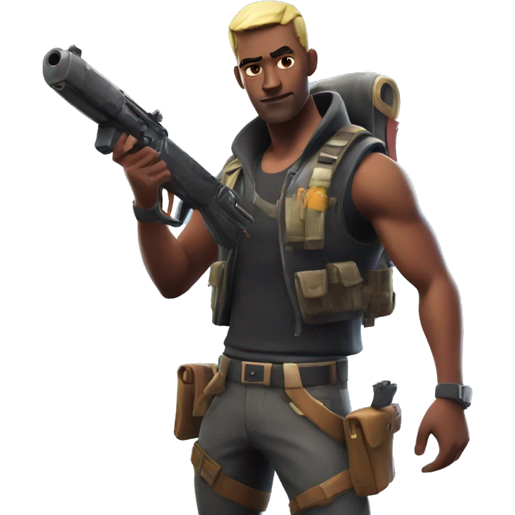 A Fortnite character holding a gun emoji