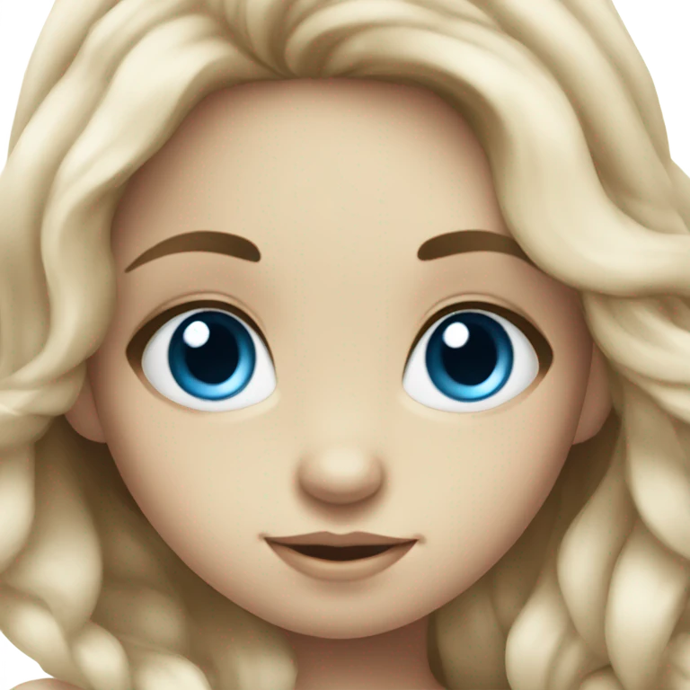 little cute mermaid with blue eyes  emoji