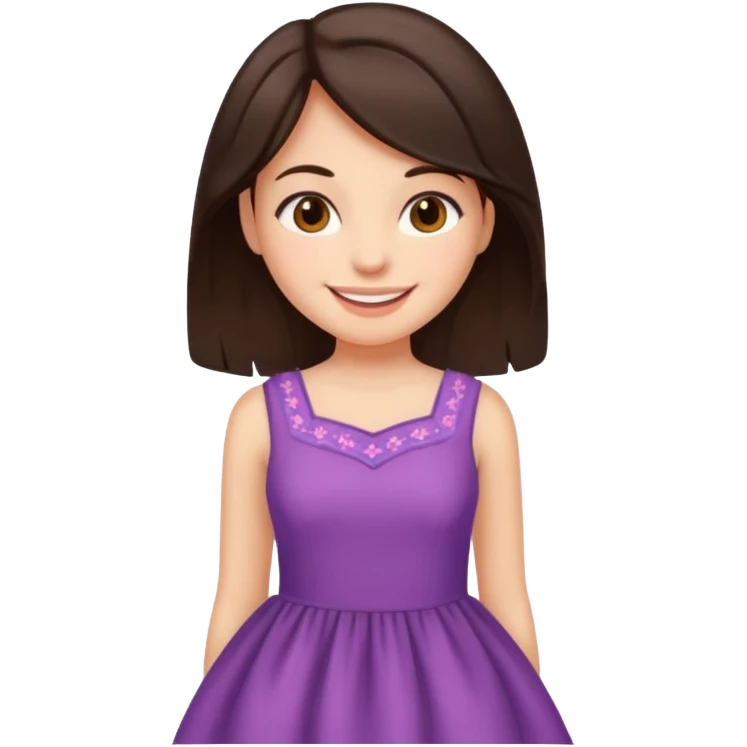 a dark brown-haired girl who was very happy with love emoji