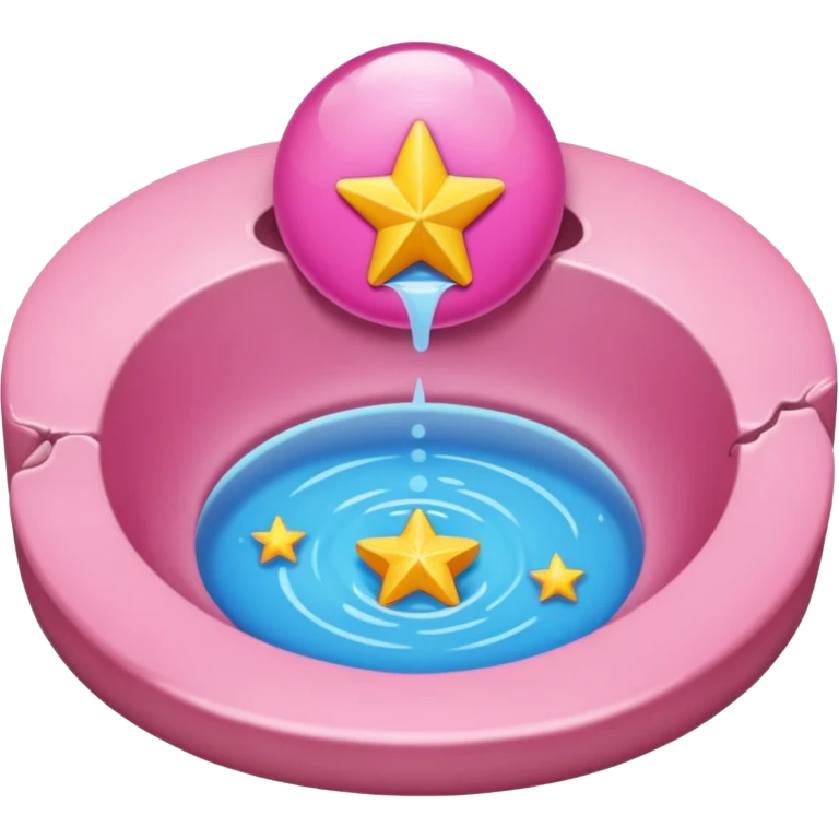 Pink waterhole with star in the middle top emoji