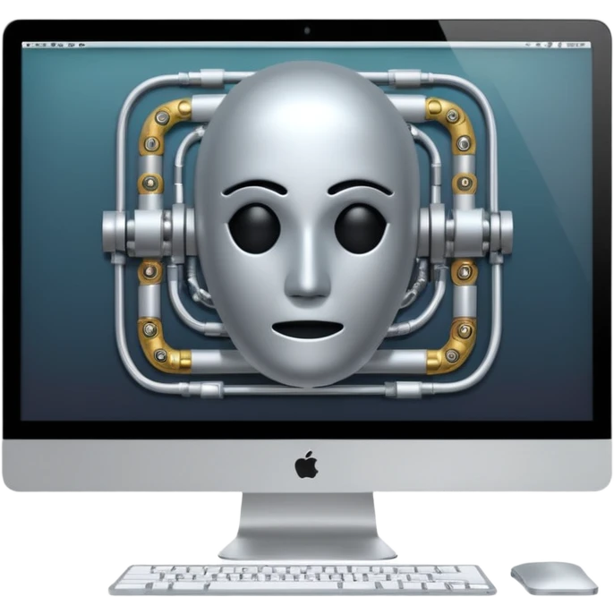 AI webflow on a computer - really complicated, no faces emoji