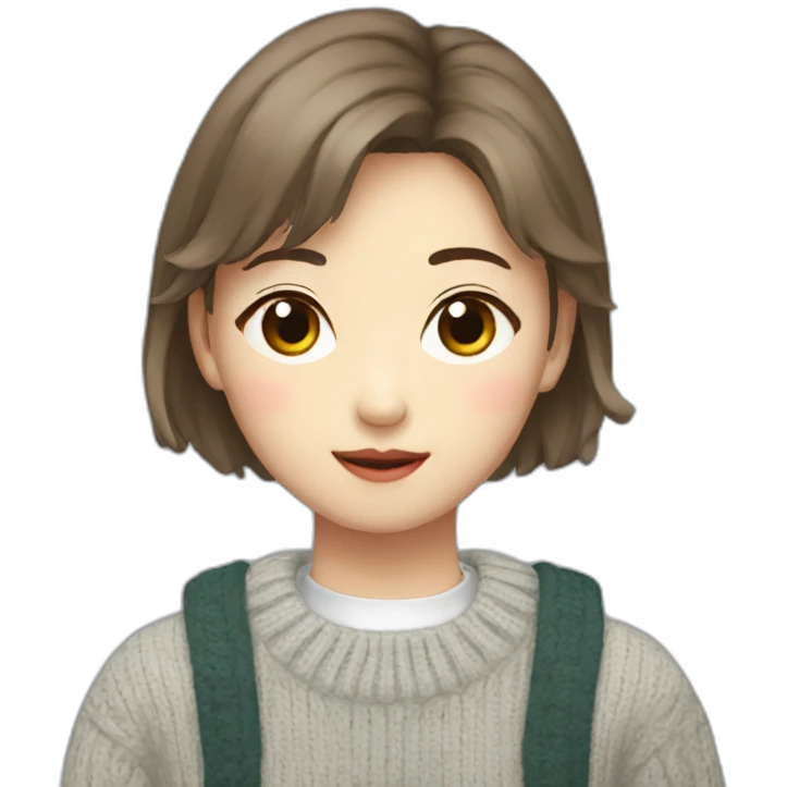 Pretty South Korean School Crush in a sweater emoji