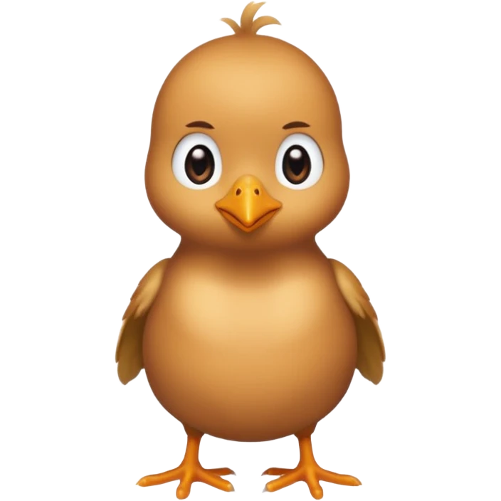 A chick with no arms with human feet staring emoji