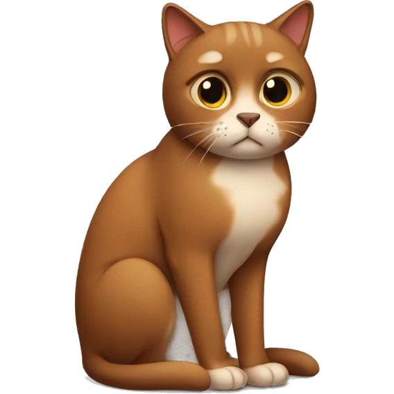 Sad brown cat emoji