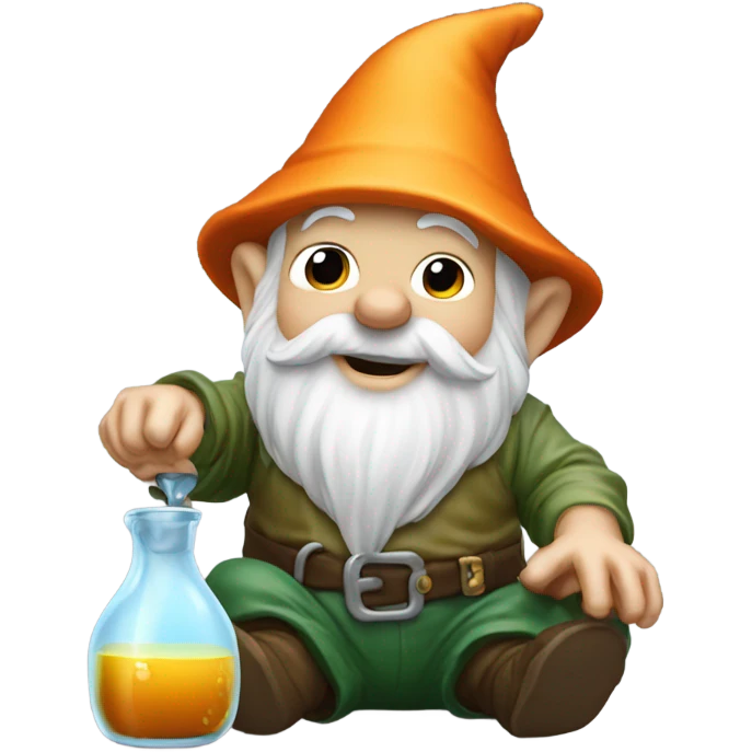 gnome pouring liquid on the ground as tribute to his homies emoji
