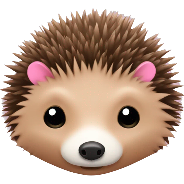 hedgehog with one ear brown and another ear pink emoji