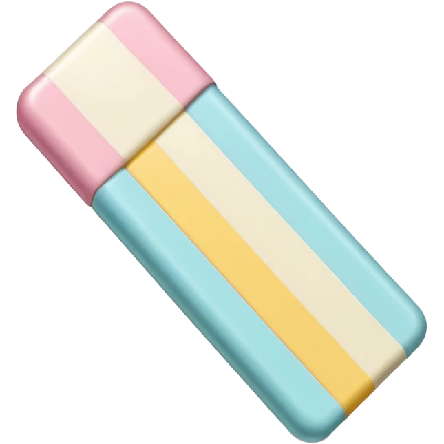 single pastel-colored rectangular gum stick or square tablet with smooth slightly glossy coating, no wrapper, soft lighting, subtle shadows, emoji scale emoji