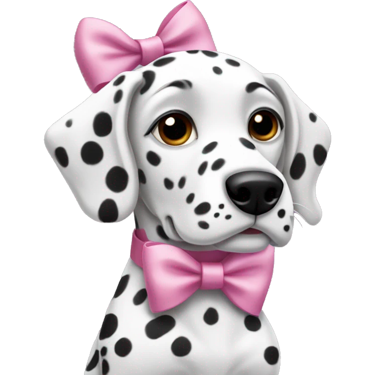 dalmation with a pink bow emoji