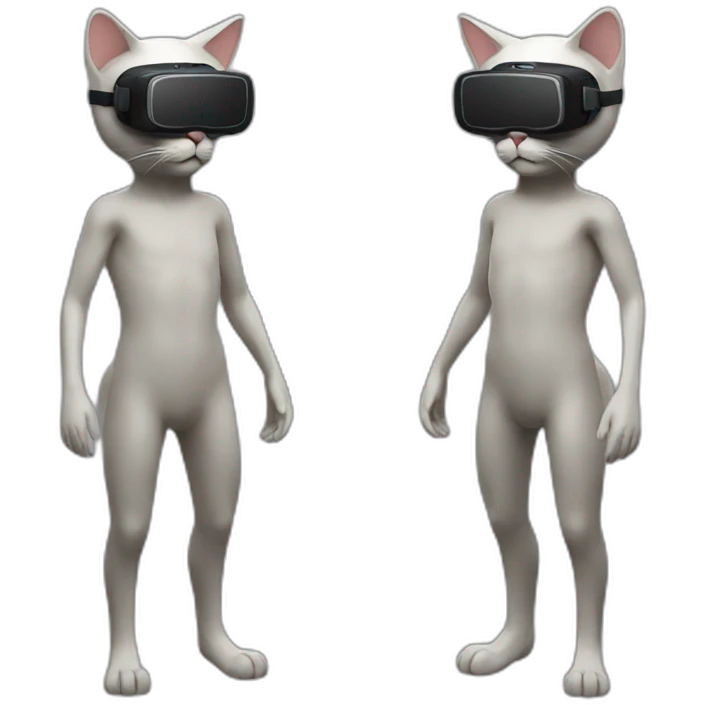 cat in vr headset full body emoji