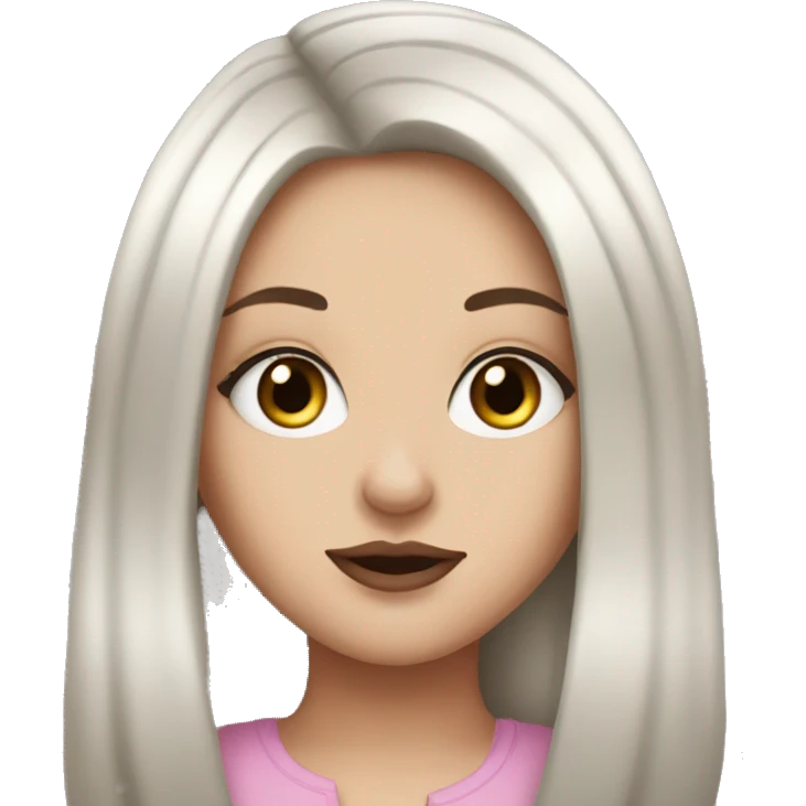 Brunette white girl with big lips and lashes emoji