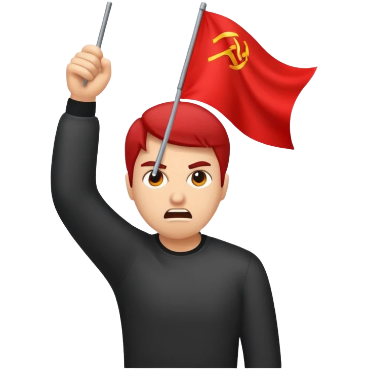 Red flag throwing b emoji