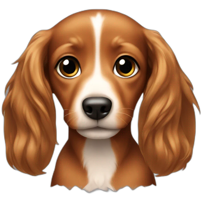 baby teckel with long hair emoji