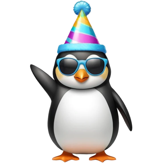 Pingüino discotequero emoji