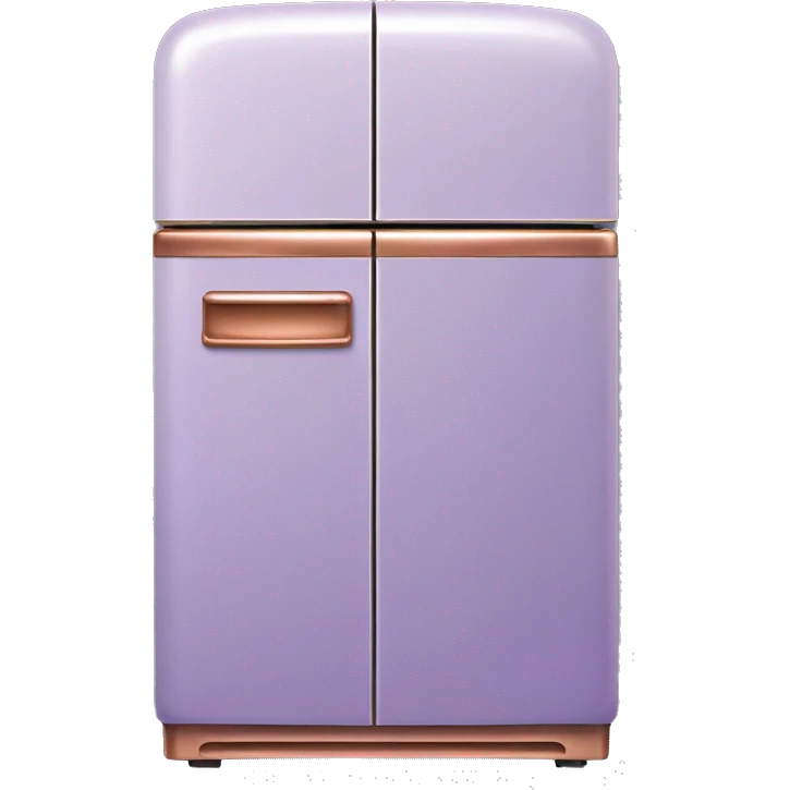 Realistic pastel Purple and metallic copper vintage fridge.  emoji