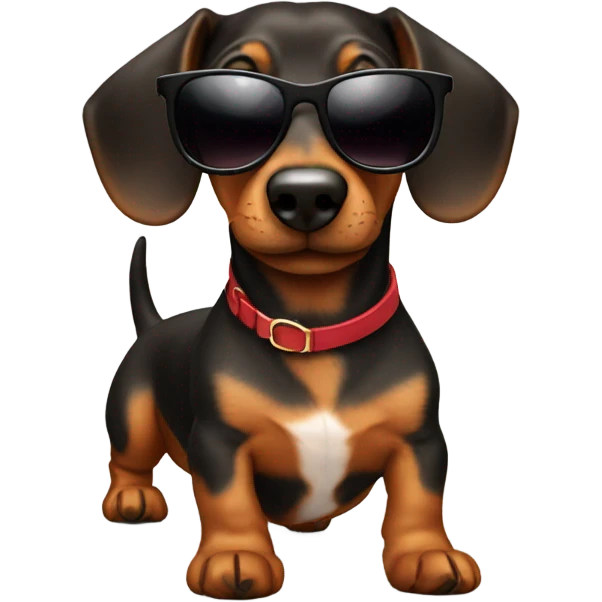 Dacschund with sunglasses emoji