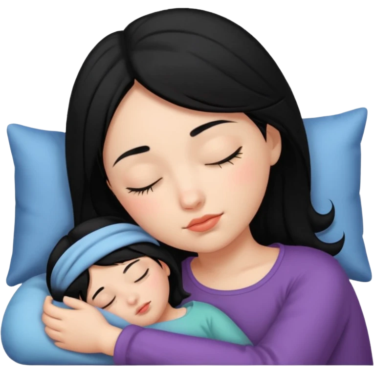 Sleeping black haired girl emoji