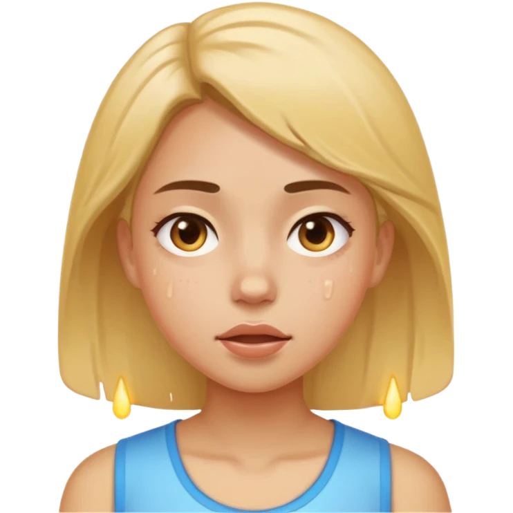 girl sweating a lot emoji