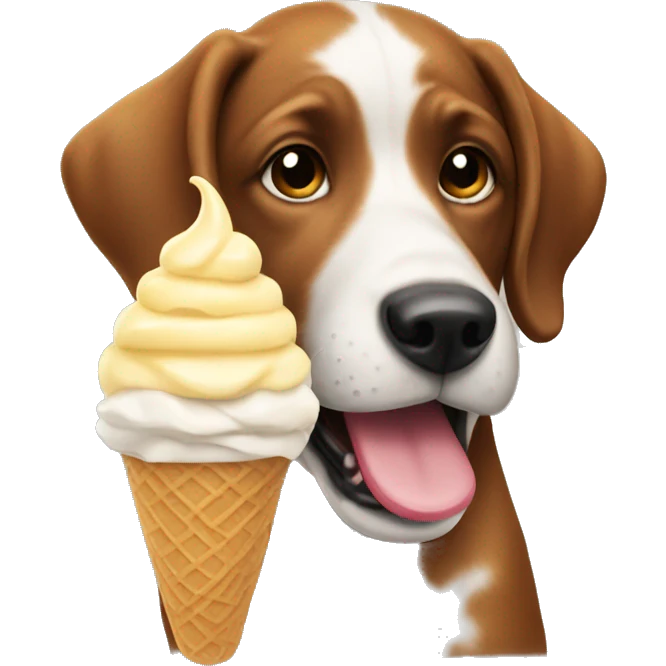 Dog eating ice cream  emoji
