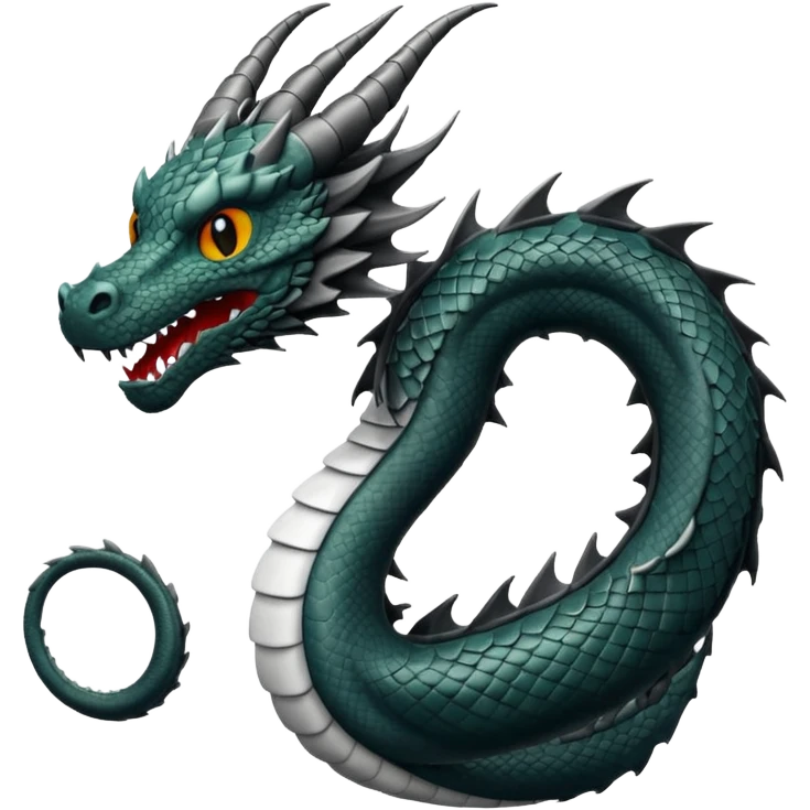 Black and white dragon emoji emoji