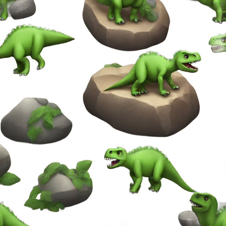 dinosaur eating rocks emoji