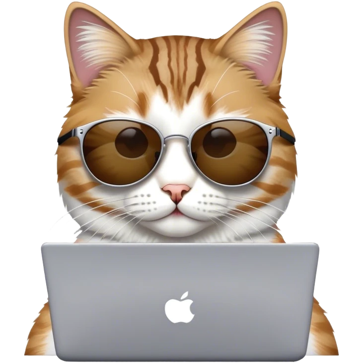 Cat with sunglasses with laptop emoji