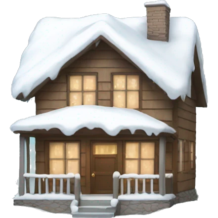 house with snow emoji