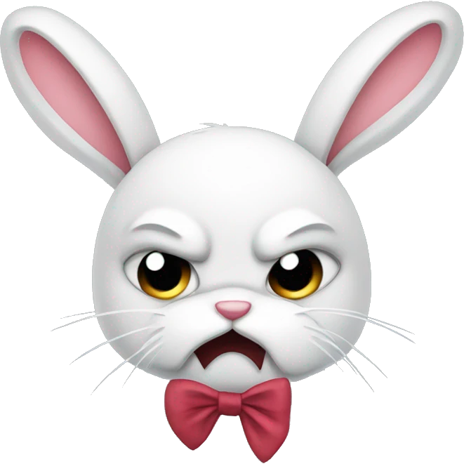 Angry bunny wearing a bow  emoji