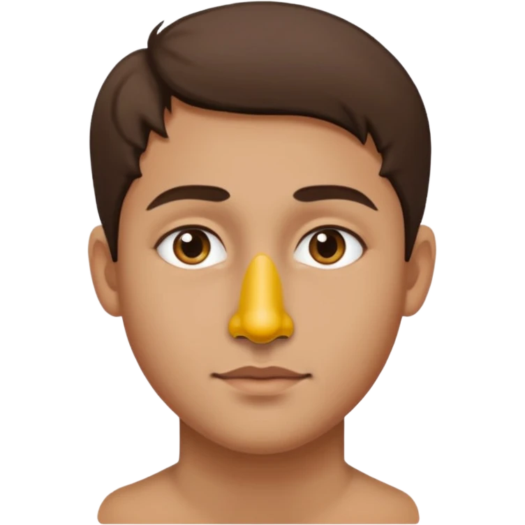 Paint on only nose, half body, shape face. emoji