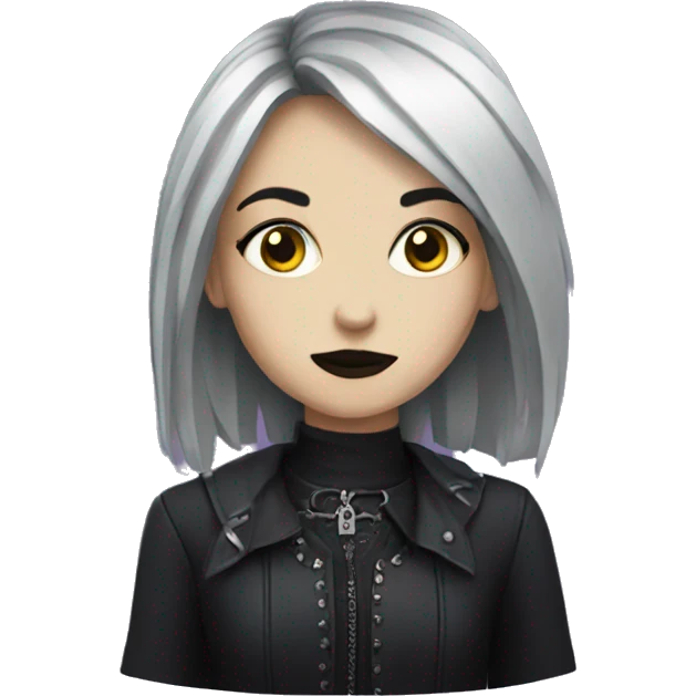 goth girl with sus face emoji