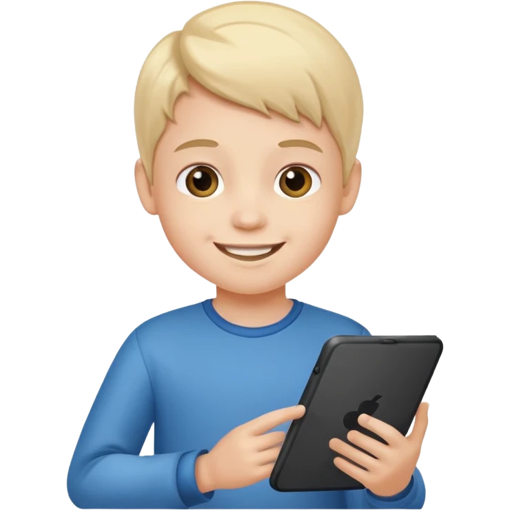 kid hold a tablet emoji