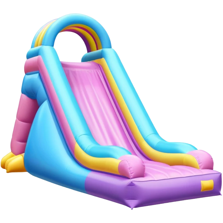 a bouncy inflatable pastel play slide emoji