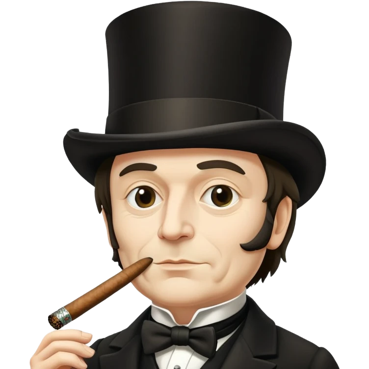 Isambard Kingdom Brunel with a top hat and cigar emoji
