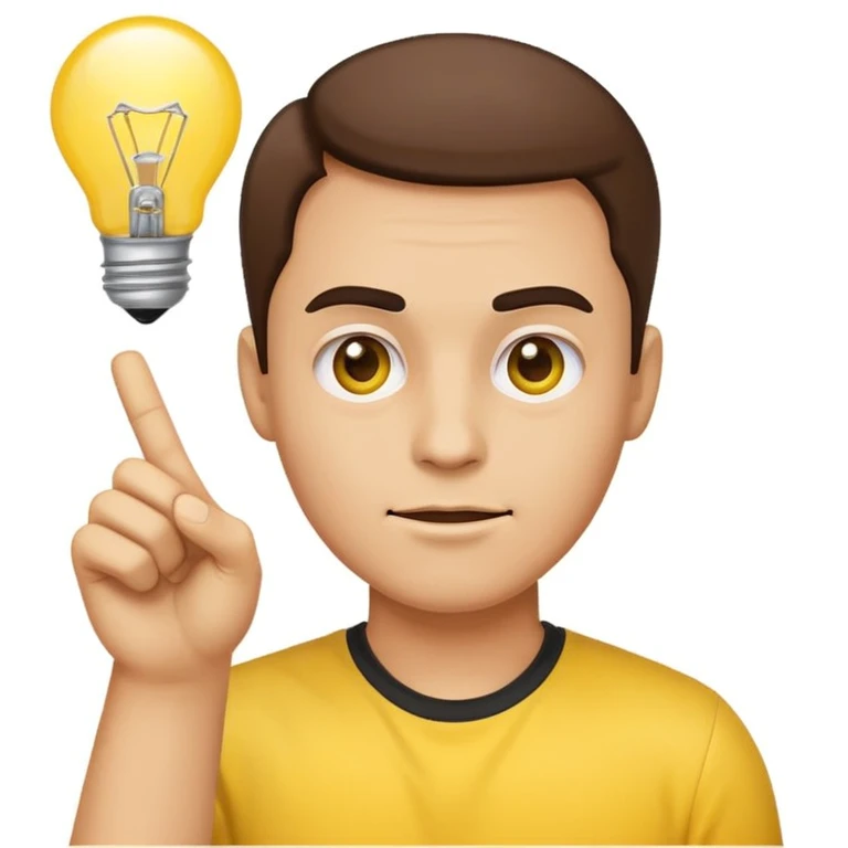 This emoji 🧐 without the monocle, a lightbulb above its head, and this ☝🏼 next to it emoji