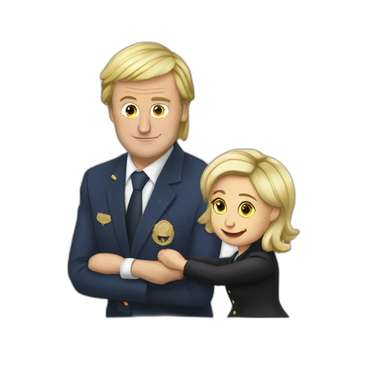 Macron embrasse marine le Pen emoji