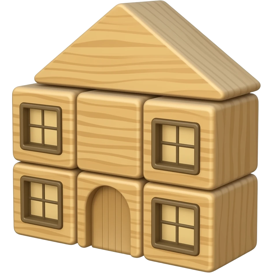 Wooden building blocks emoji
