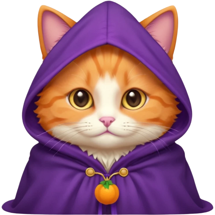 baby orange cat in purple cloak emoji