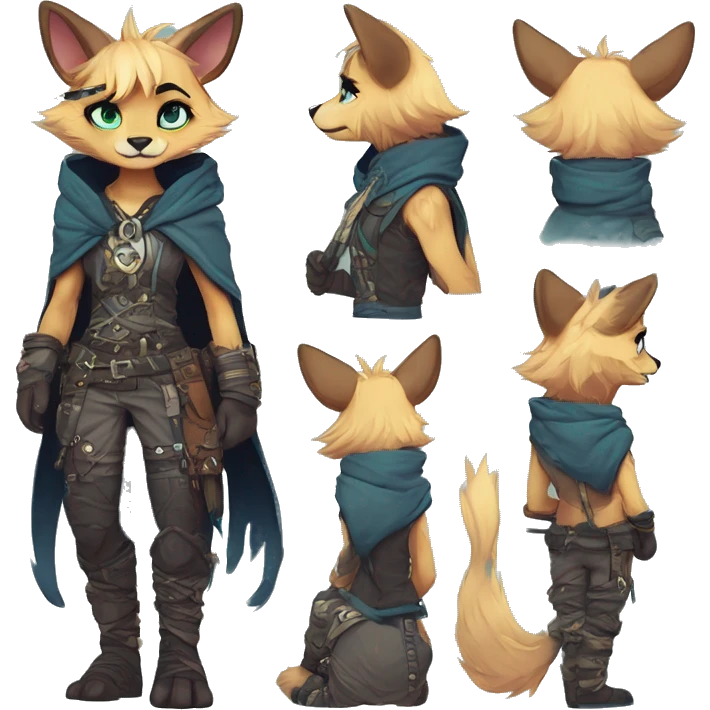 Cool cute Kawaii edgy fantasy animal  fursona Fionbri by griffsnuff & LiLaiRa & Falvie full body emoji
