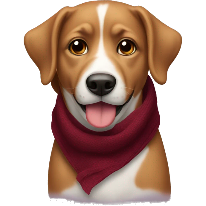 Dog with Burgundy scarf emoji