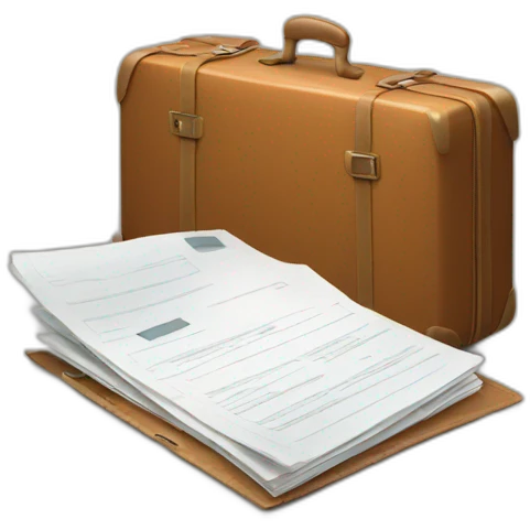 Suitcase with documents emoji