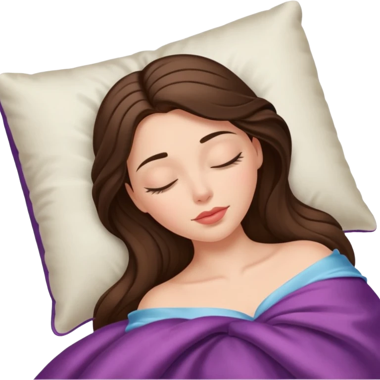 sleeping beauty brunette white girl with a silk pillow emoji