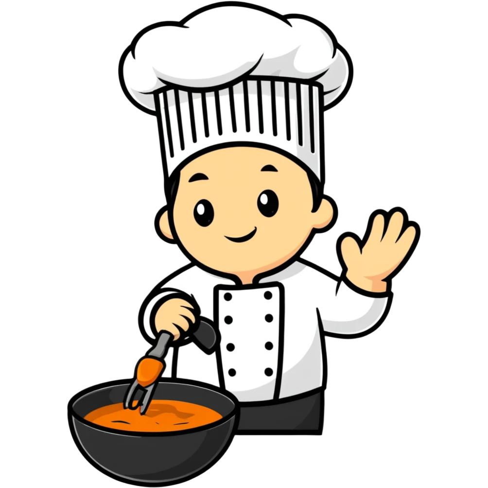 cartoon chef cooking emoji