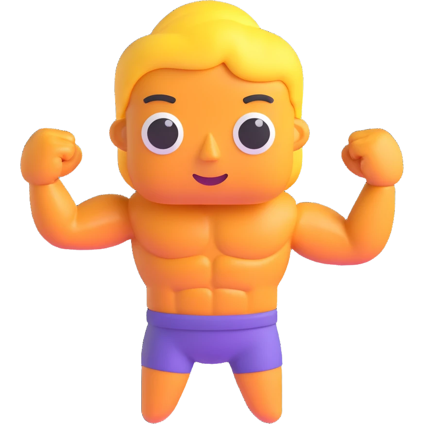 Сгенерируй мускулы в стиле детализированного емодзи emoji