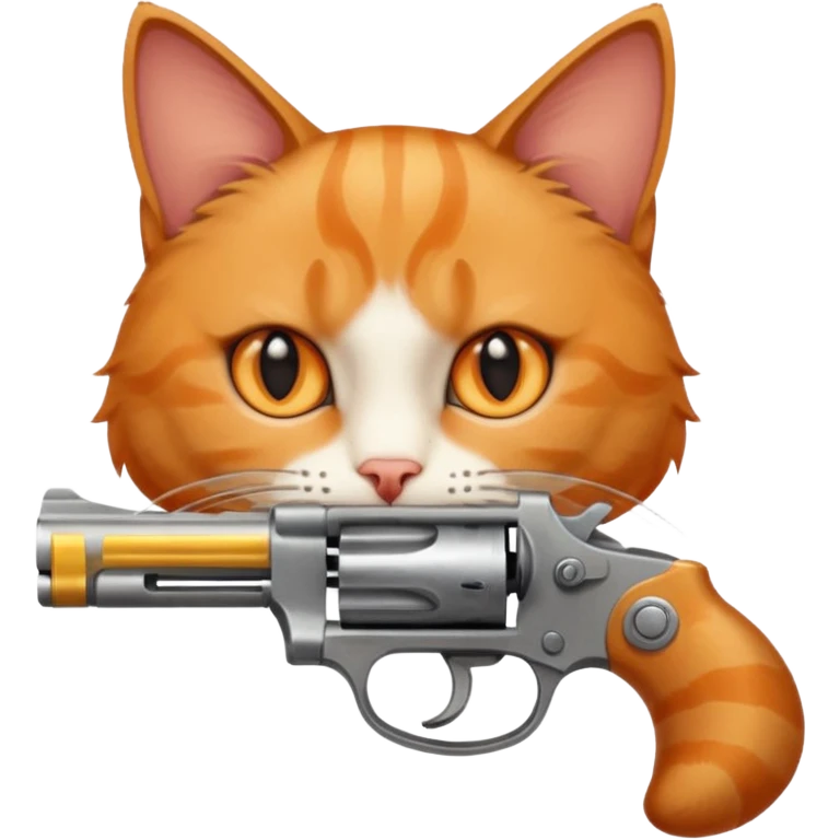 Revolver with cat holding it emoji